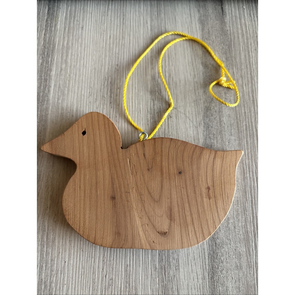 Vintage Duck Decoy Christmas Ornament Lightweight Wood 5.5" Long Holiday Decor